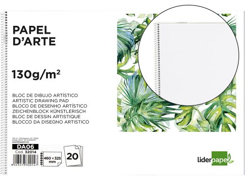 Bloco de desenho liderpapel verona espiral 20 folhas branco 460x325mm , Liderpapel , 32014 , 8423473320147